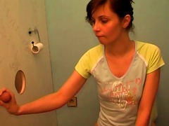 Short-haired Brunette Suck A Dick In The Toilet Porn Videos