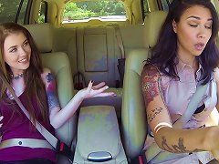 A Sexy Milf Seduces A Younger Chick And Fucks Her In The Car Porn Videos